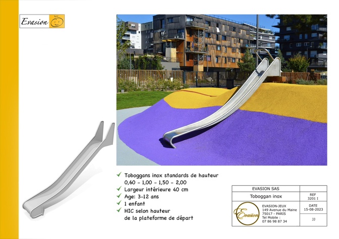 3201 I - Toboggan H100‑125‑150‑200 Inox