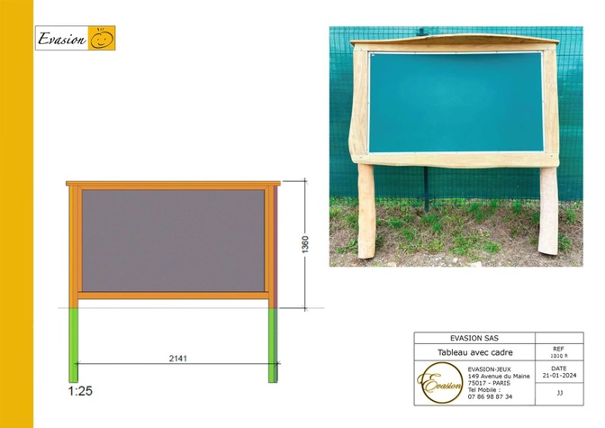 1010 R - Tableau à craie avec cadre