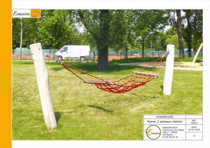 1006 R - Hamac 2 poteaux robinier