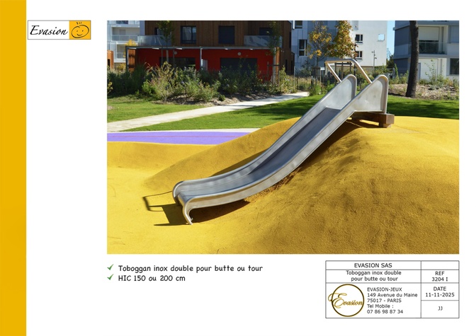 3204 I - Toboggan double H100/150 Inox