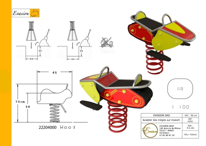 4020 - Scooter des neiges sur ressort